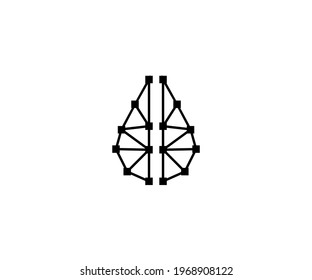 Ilustración vectorial del logotipo digital de la tecnología Water Drop