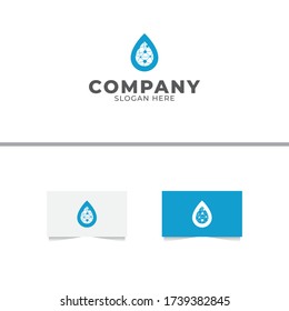 Water Drop Technology Logo Design Vector Template