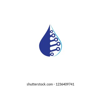 Water drop technology logo icon