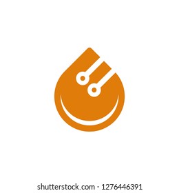 Water drop technology logo, vector icon
