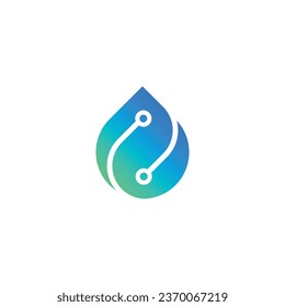 Water drop and technology. Vector symbol.