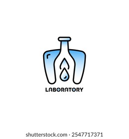 water drop and test tube concept. logo concept for chemistry and science world