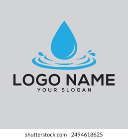 a water drop that says  logo for a name name .