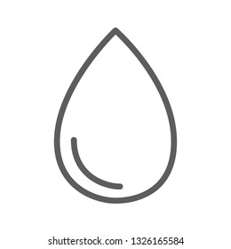 Water drop thin line icon vector isolated on white background. Black contour of water drop icon for web site, app, logo and design template. Creative art concept, vector illustration