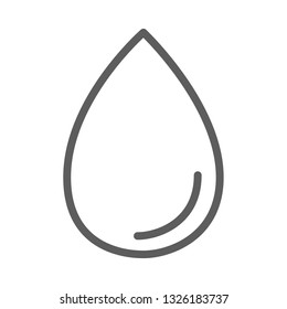 Water drop thin line icon vector isolated on white background. Black contour of water drop icon for web site, app, logo and design template. Creative art concept, vector illustration