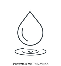 Icono de la línea delgada de agua. Elemento de icono simple para sitios web, diseño web, aplicación móvil, infografía. Icono de línea delgada para el diseño y desarrollo de sitios web, desarrollo de aplicaciones sobre fondo blanco