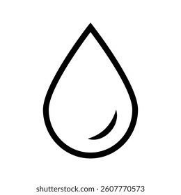 Water drop thin line icon. Editable stroke. Vector illustration