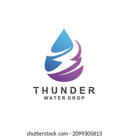 Water Drop And Thunder Logo Design