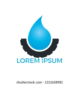Water drop and tire vector design. Car wash automotive logo design.