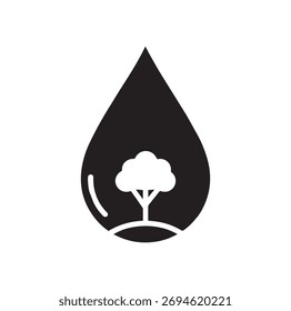 Água Drop Tree Eco Salvar Ícone de Água