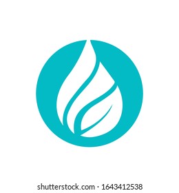water drop tree leaf natural logo template