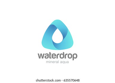 Water drop in triangle abstract Logo design vector template.
Waterdrop Logotype. Aqua Droplet concept icon