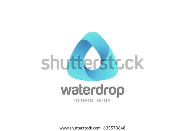 三角形の抽象的ロゴデザインベクター画像テンプレートに水滴 ウォータードロップのロゴの種類 水滴のコンセプトアイコン のベクター画像素材 ロイヤリティフリー