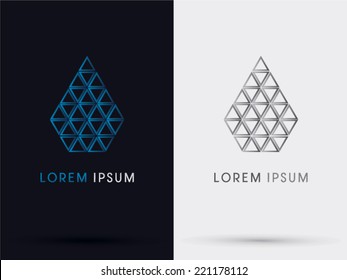 Water drop triangle, diamond shape abstract logo, symbol, icon,graphic,vector.