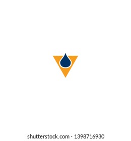 water drop triangle logo design vector