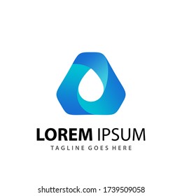Water Drop Triangle Logo Designs Template Premium
