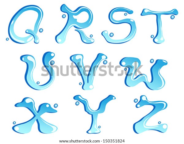 Water Drop Lettering Graphics Water Drop Type Font3 Stock Vector (Royalty Free) 150351824