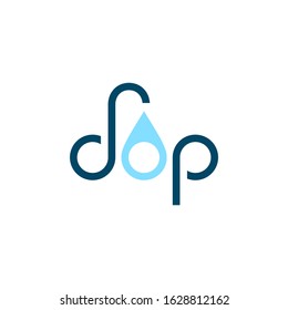 water drop typography vector logo design, plumbing logo template, the words "drop" form a pipe line with water droplets