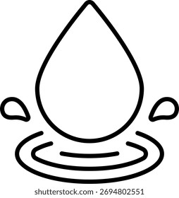Diseño de Vector de gota de agua en estilo moderno, pureza y concepto de sostenibilidad ambiental, ilustración de recursos limpios. Icono de línea
