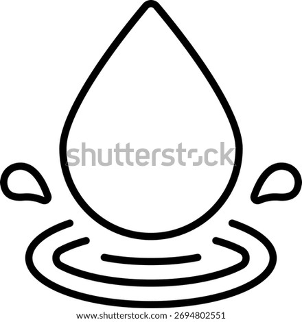 Water drop vector design in modern style, purity and environmental sustainability concept, clean resource illustration. Line Icon