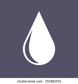 water drop vector flat illustration on dark blue background
