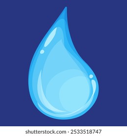 Water drop vector gaming icon. Illustration of a design element for mobile app. Liquid shape, blue item.