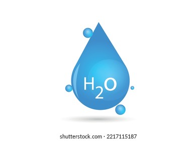 Water Drop Vector With H2o Text