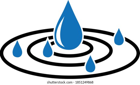 Vector de icono del vector de caída de agua.