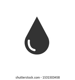 water drop vector icon black on white background. symbol