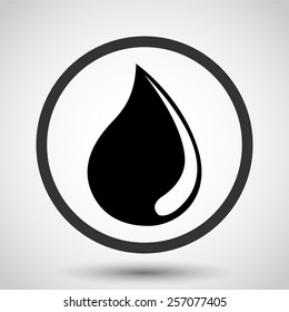 Water drop vector icon - black illustration