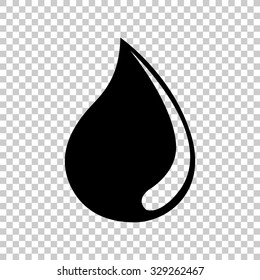 water drop vector icon - black illustration