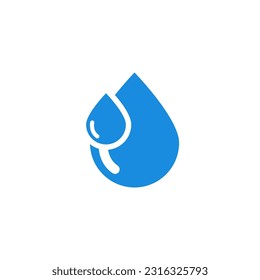 water drop vector icon design blue silhouette illustration isolated white background