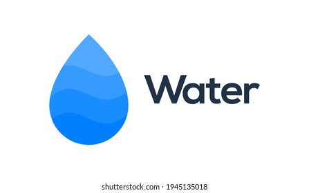 Water drop vector icon logo. Flat water rain liquid icon sign symbol isolated