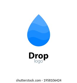 Water drop vector icon logo. Flat water rain liquid icon sign symbol isolated