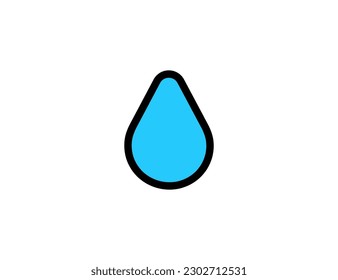 Water drop vector icon on a white background. Droplet emoji illustration. Isolated water drop vector emoticon