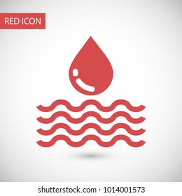 Water drop vector icon. The symbol of a liquid. Oil drop icon. Raindrop icon and weather symbol