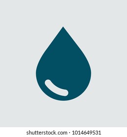 Water drop vector icon. The symbol of a liquid. Oil drop icon. Raindrop icon and weather symbol