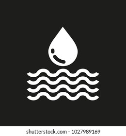 Water drop vector icon. The symbol of a liquid. Oil drop icon. Raindrop icon and weather symbol