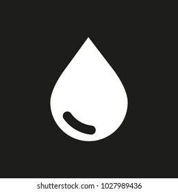 Water drop vector icon. The symbol of a liquid. Oil drop icon. Raindrop icon and weather symbol