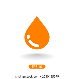 Water drop vector icon. The symbol of a liquid. Oil drop icon. Raindrop icon and weather symbol