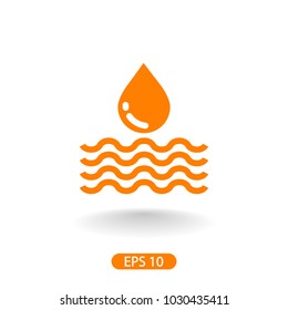 Water drop vector icon. The symbol of a liquid. Oil drop icon. Raindrop icon and weather symbol