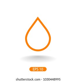 Water drop vector icon. The symbol of a liquid. Oil drop icon. Raindrop icon and weather symbol