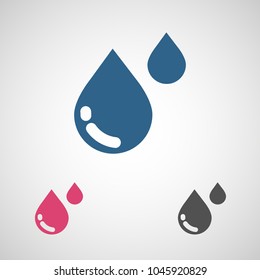 Water drop vector icon. The symbol of a liquid. Oil drop icon. Raindrop icon and weather symbol