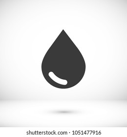 Water drop vector icon. The symbol of a liquid. Oil drop icon. Raindrop icon and weather symbol