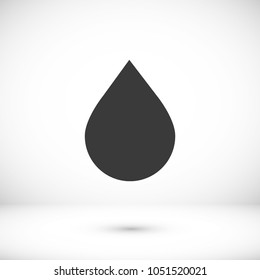 Water drop vector icon. The symbol of a liquid. Oil drop icon. Raindrop icon and weather symbol