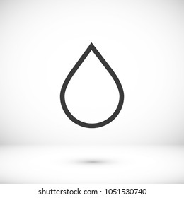 Water drop vector icon. The symbol of a liquid. Oil drop icon. Raindrop icon and weather symbol