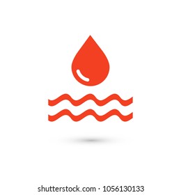 Water drop vector icon. The symbol of a liquid. Oil drop icon. Raindrop icon and weather symbol