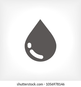 Water drop vector icon. The symbol of a liquid. Oil drop icon. Raindrop icon and weather symbol