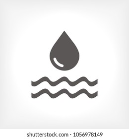 Water drop vector icon. The symbol of a liquid. Oil drop icon. Raindrop icon and weather symbol