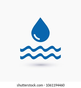 Water drop vector icon. The symbol of a liquid. Oil drop icon. Raindrop icon and weather symbol